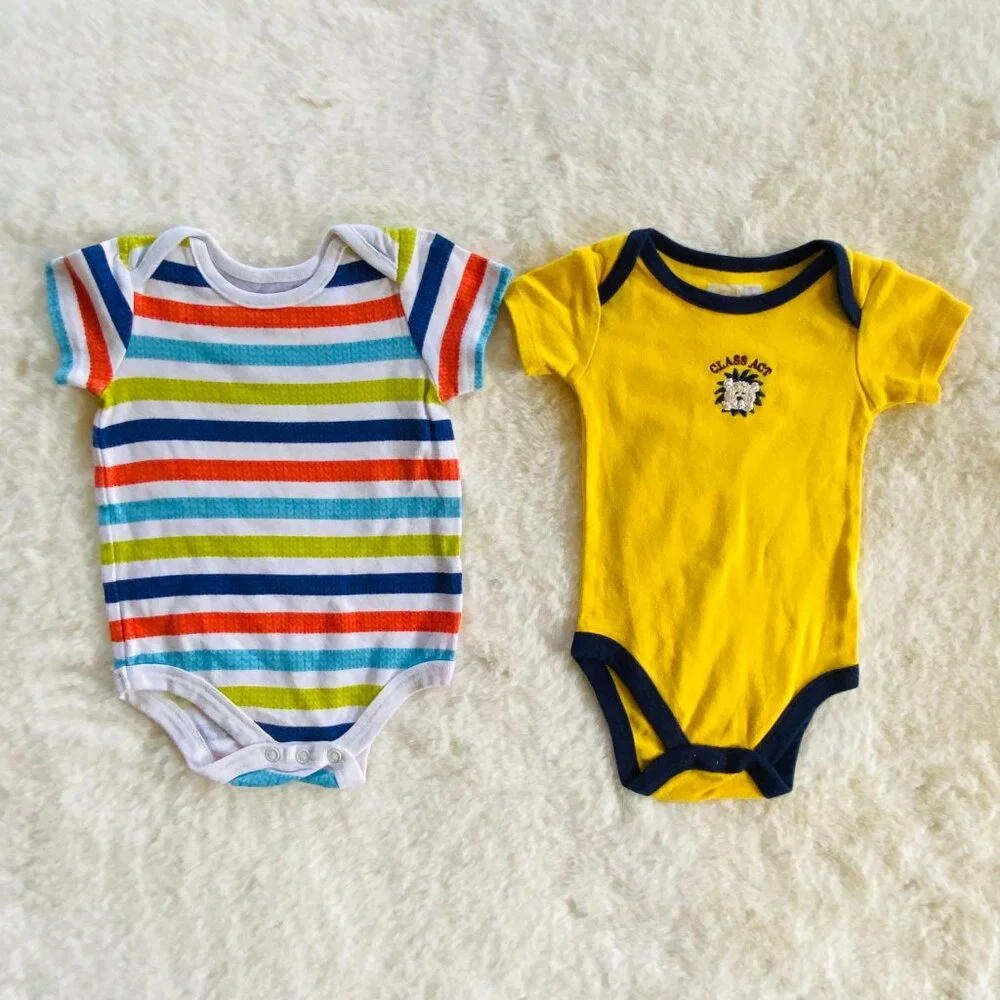 Boy Clothing Summer Bundle Safari Bodysuits Shorts Swim Coverup 3-6M 6-pieces